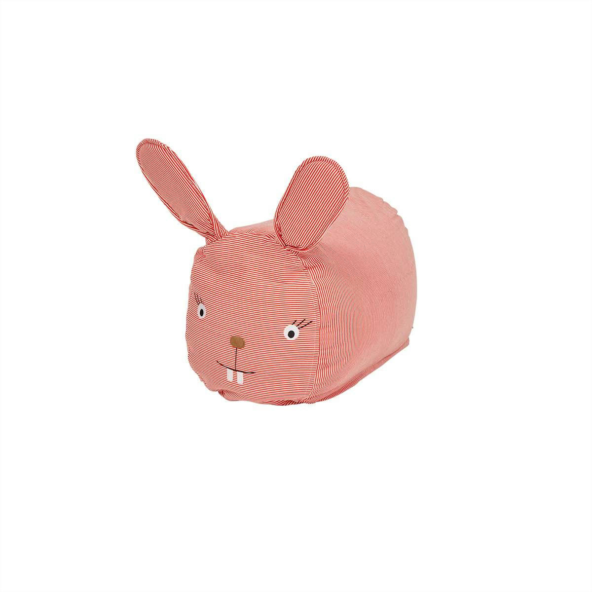 RABBIT - Pouf rouge en coton organique H38x50x33cm
