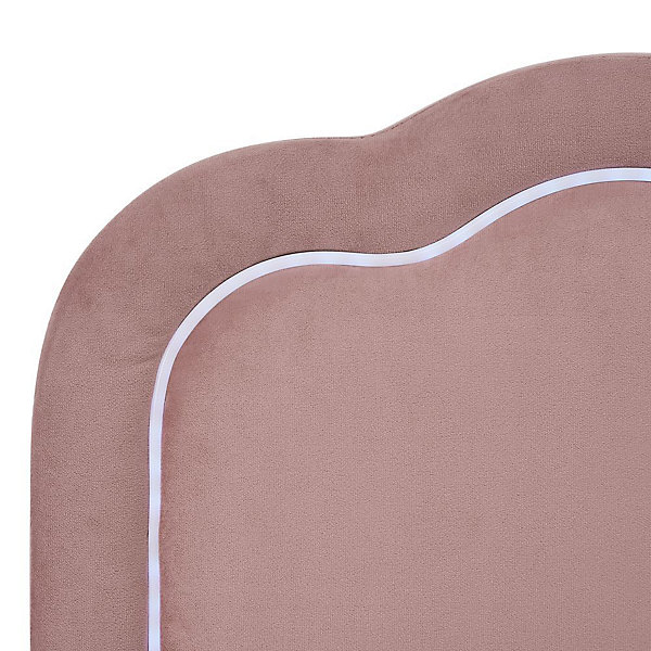 Lit Double 140x200cm LED Tête Réglable Velours Rose Blackcolors