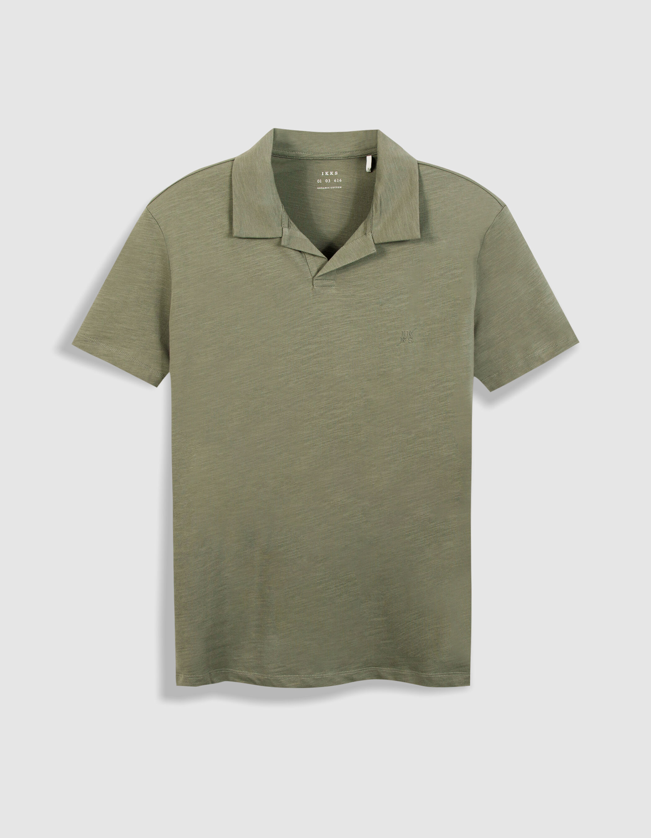Polo manches courtes beige coton bio flammé Homme