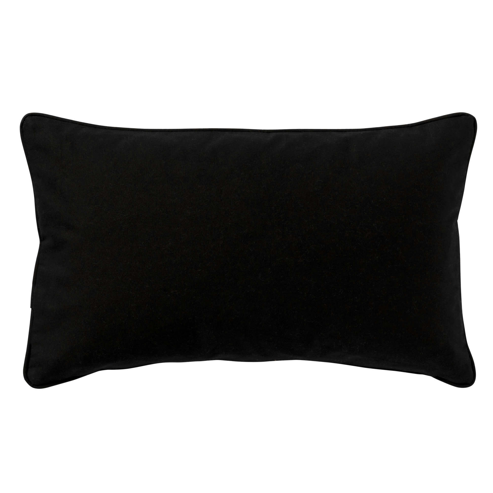 - Coussin - noir en coton, rayonne et polyester 30x50 cm avec motif