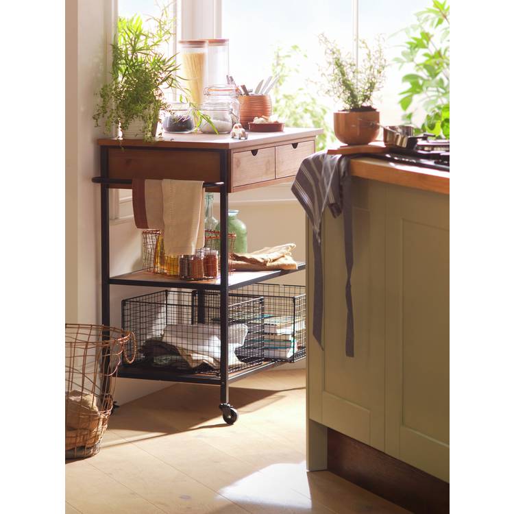 Habitat Metal and Wood Kitchen Trolley