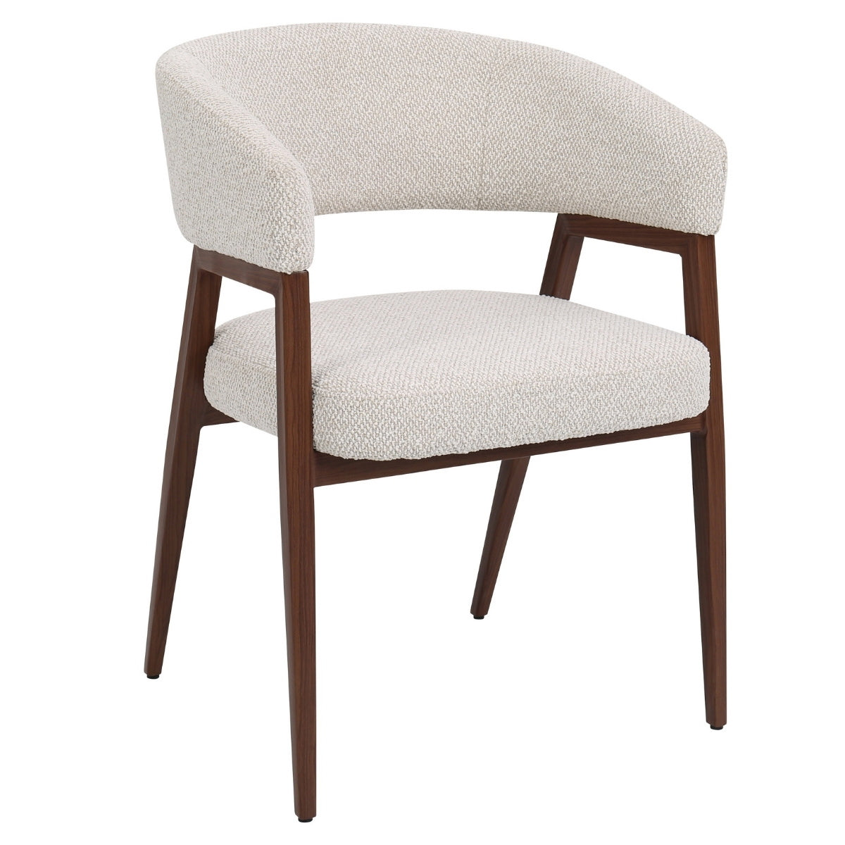 DÉJA Living Eetkamerstoel Fureso - Beige/Walnoot - Set van 2