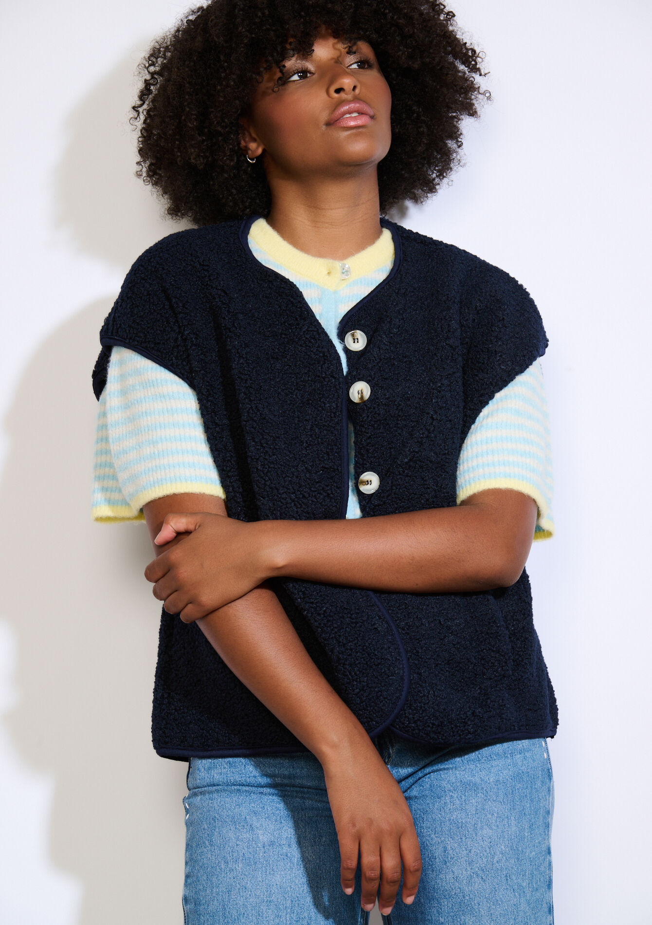 Zachte mouwloze bodywarmer