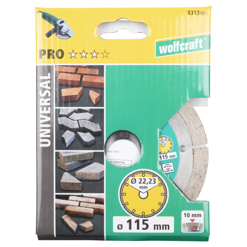 Disque diamant segmenté Pro Universal Ø 115 mm WOLFCRAFT