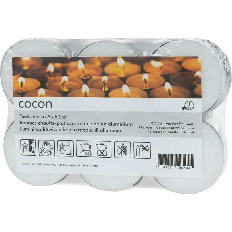 Teelicht 12er-Set Cocon