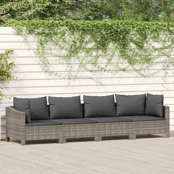 Ogrodowy zestaw wypoczynkowy Szary Technorattan 2x fotel   2x sofa
