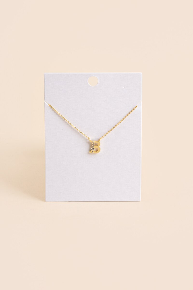 Crystal Cluster Initial Necklace