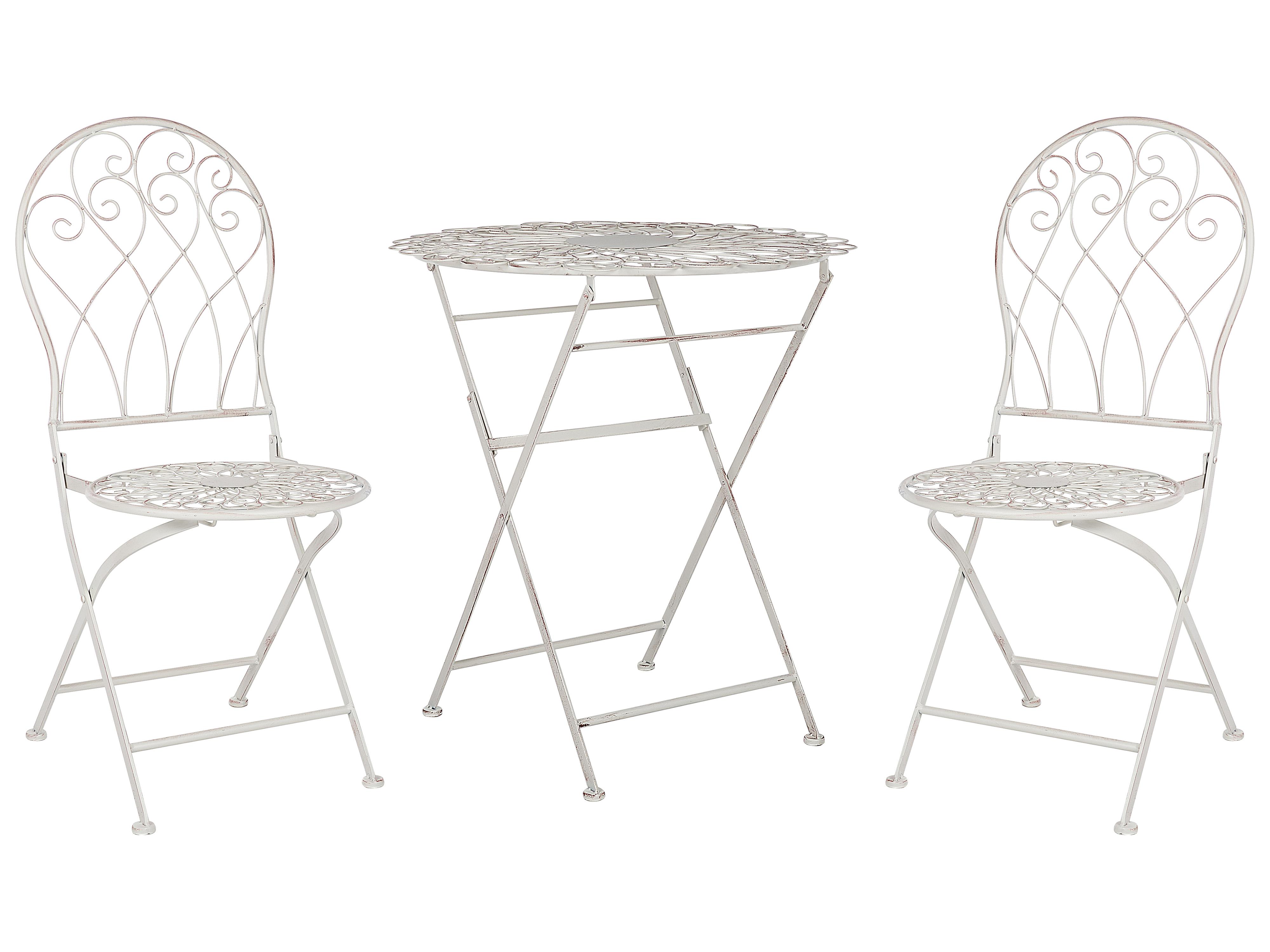 Bistro Set Folding STIFFE Metal White