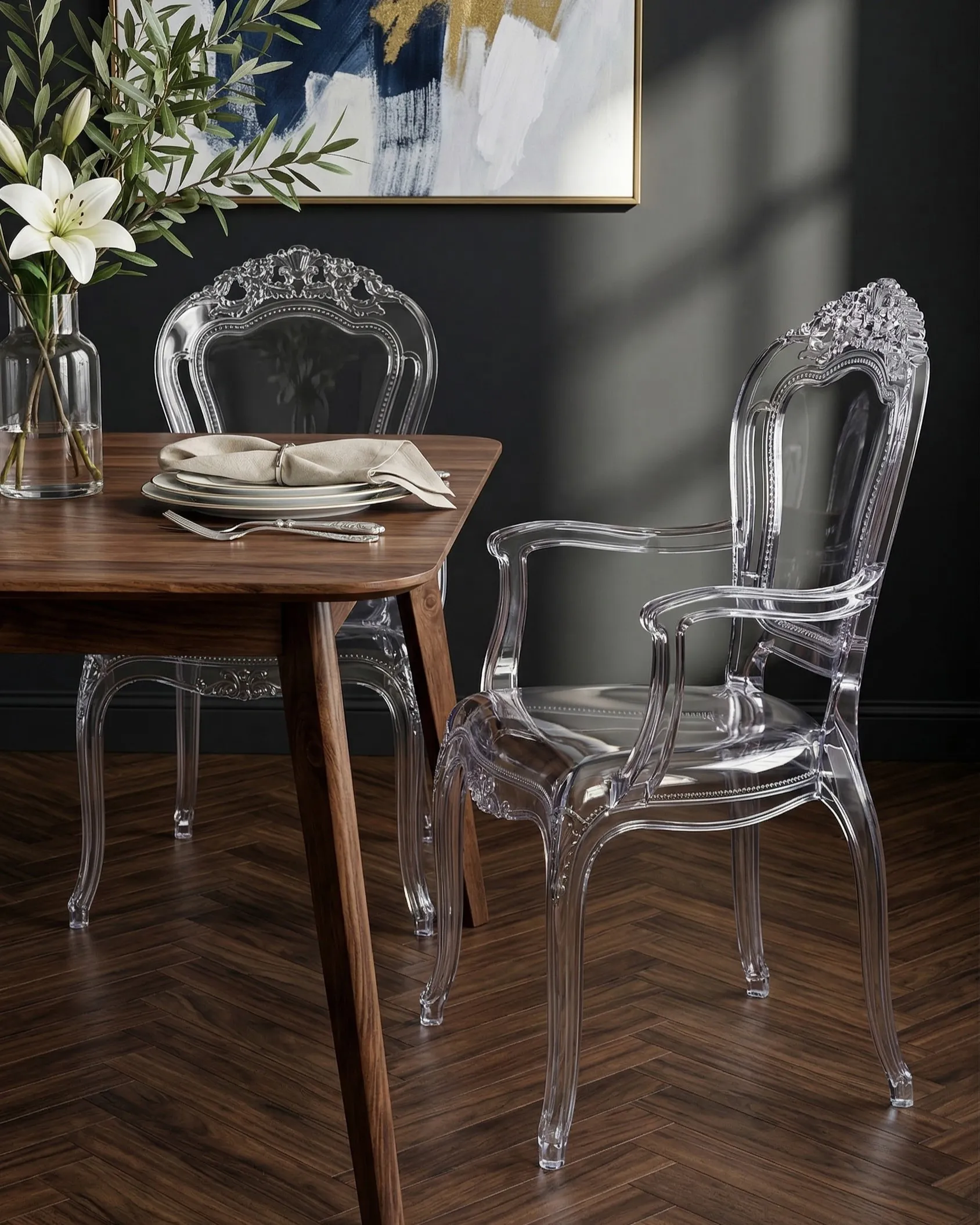 Set of 2 Dining Chairs VERMONT Transparent