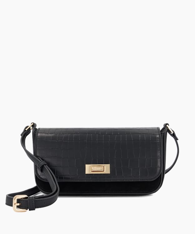 Discreet Black - Leather Cross-Body Bag