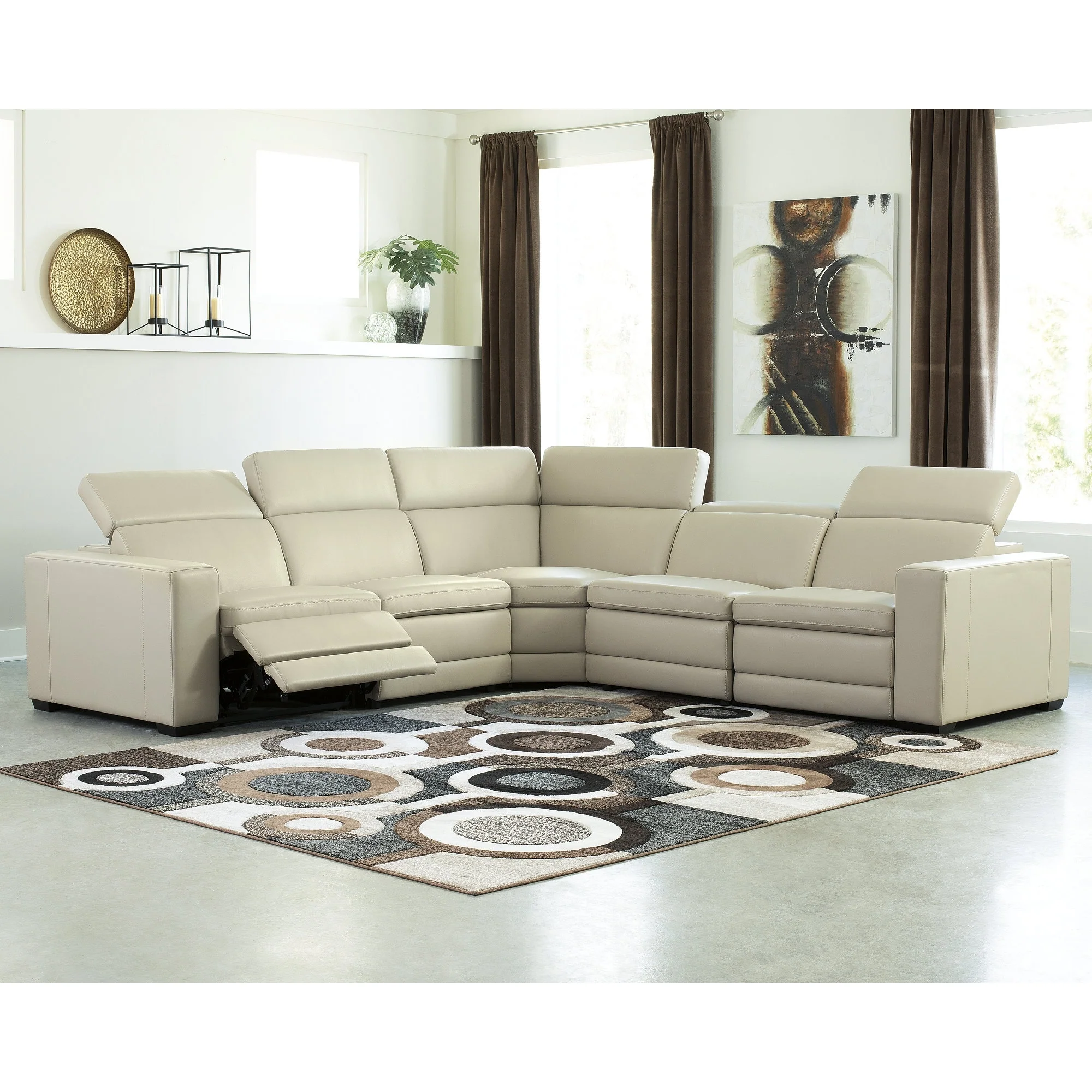 Signature Design by Ashley Texline 6-Piece Power Reclining Sectional - 123 W x 123 D x 32.25 H