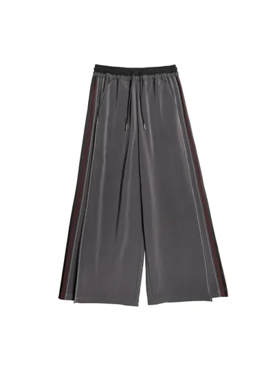 Patchwork drawstring elastic waist pants - 25WRB210D