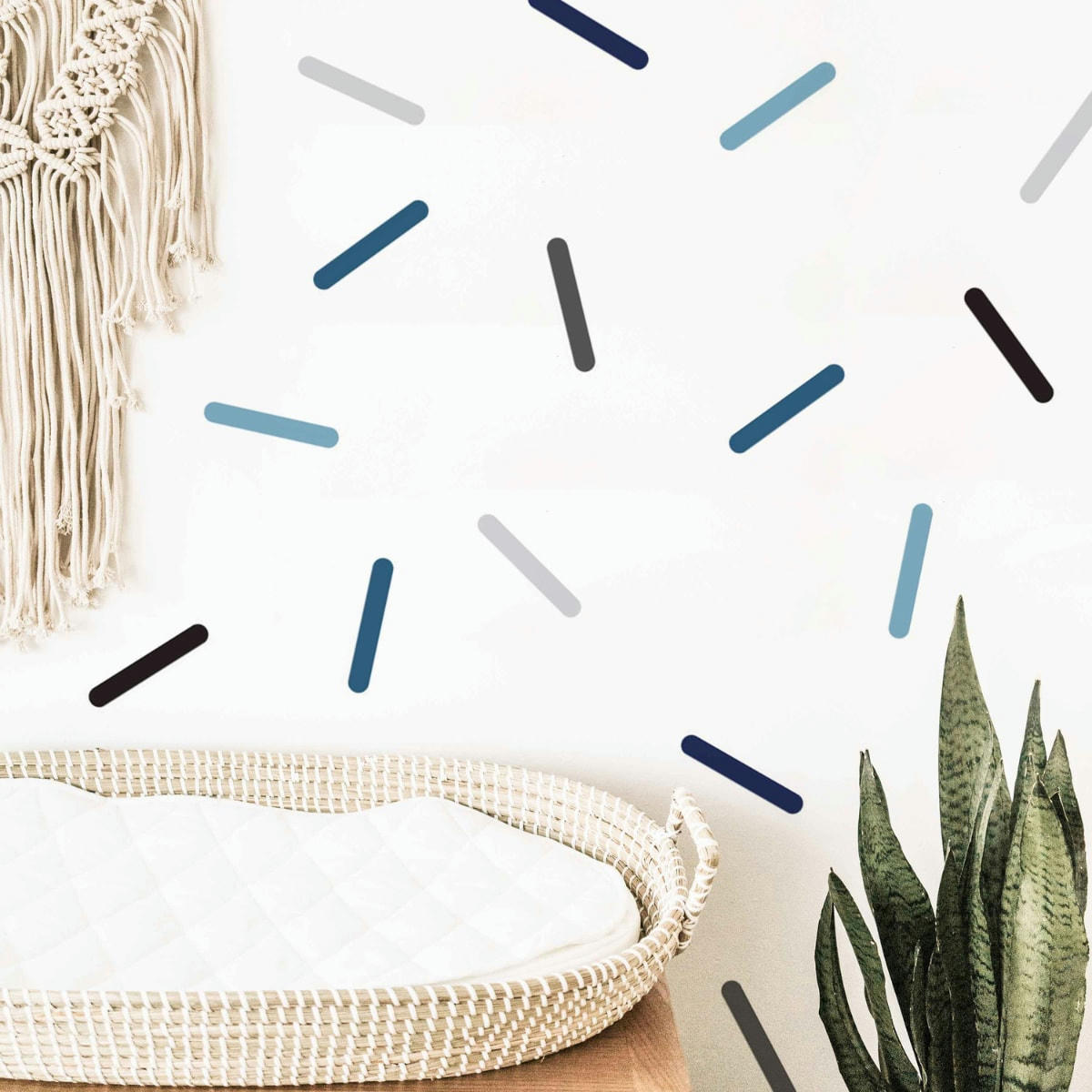 CONFETTI - Stickers muraux en vinyle confettis bleu et gris