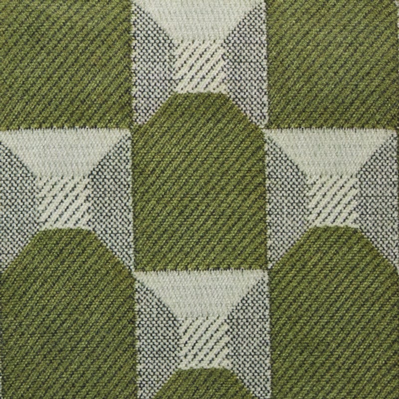 Poef grafisch - groen/beige - 37x37x36 cm
