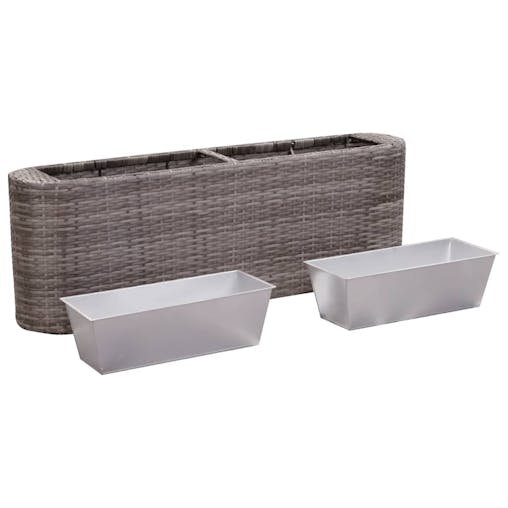 NNEVL Garden Raised Bed 120x24x40 cm Poly Rattan Grey
