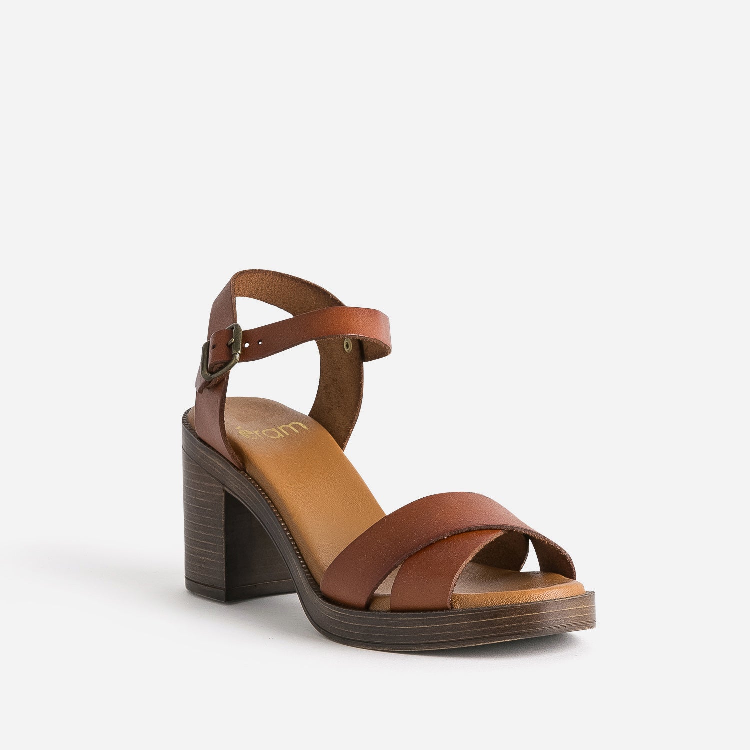 Sandale camel en cuir éco-conçu