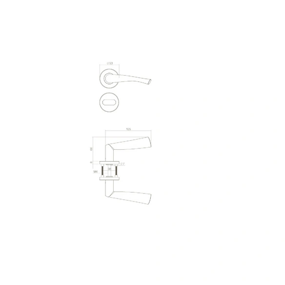 Türdrücker »Vlinder«, D.53x8 mm WC8 mm stift