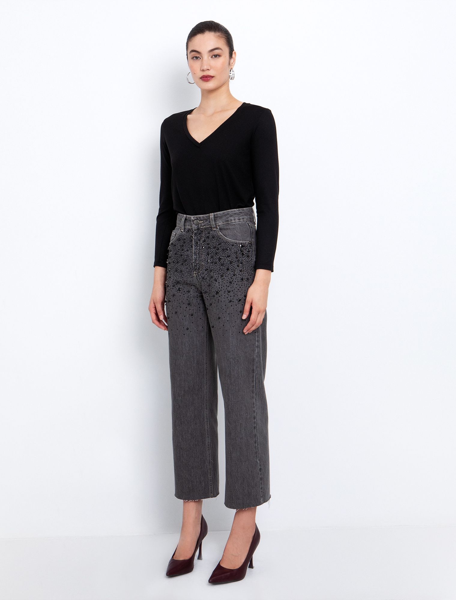 Mπλούζα με rib-V