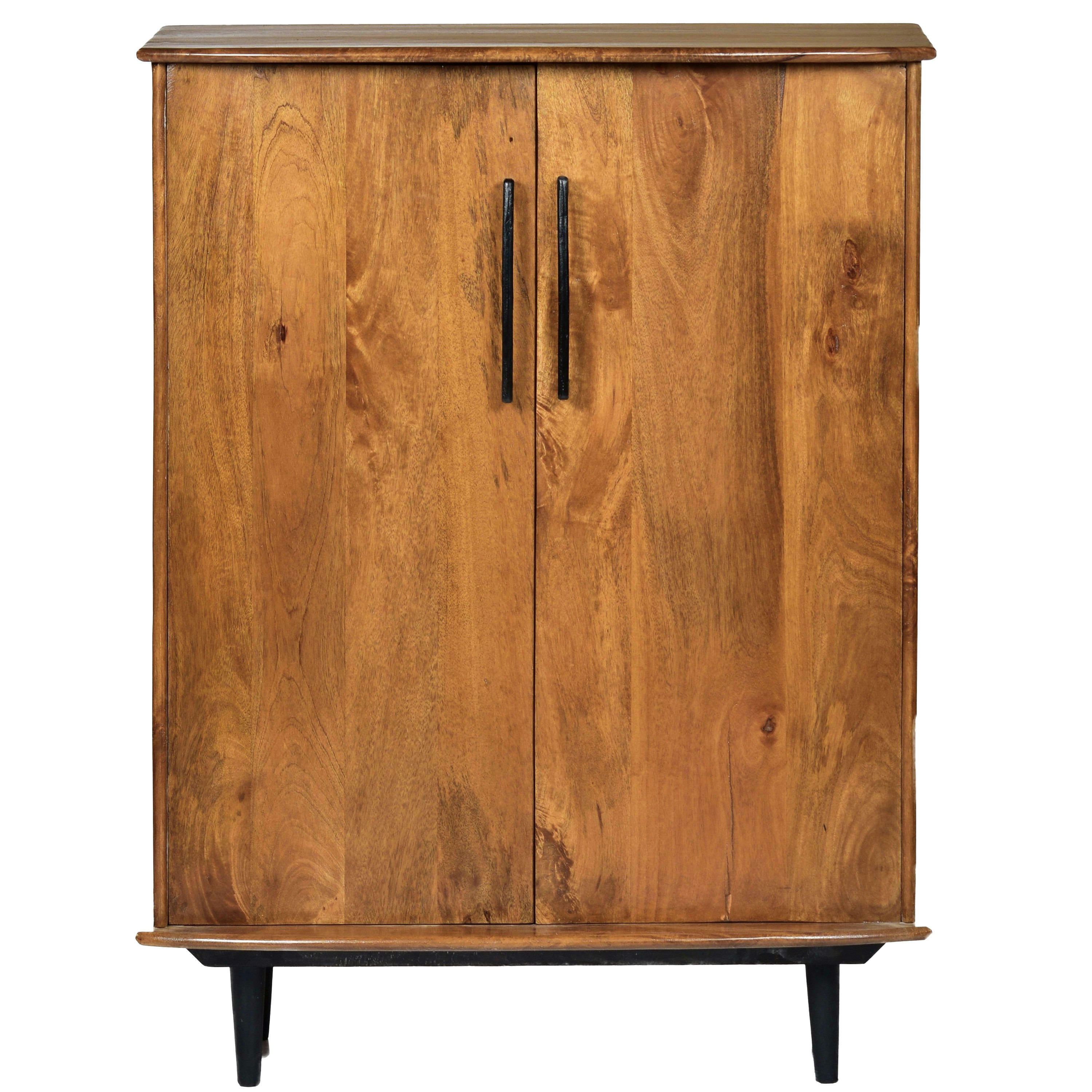 GEDEON - GEDEON-Buffet Haut Vintage 2 portes en bois de Manguier massif