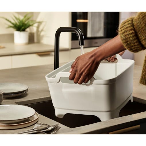 Joseph Joseph Wash & Drain Washing Up Bowl | Light Stone / Sage