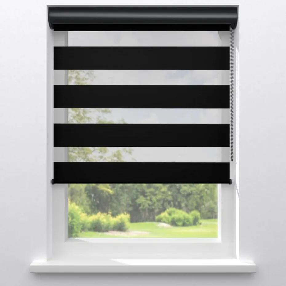 Kwantum Duo-Rolgordijnen | Fenstr Duo Rolgordijn Mace  Zwart