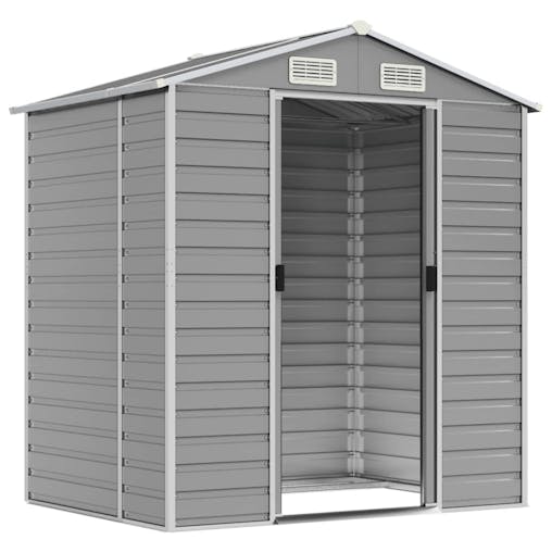 NNEVL Garden Shed Light Grey 191x130x198 cm Galvanised Steel