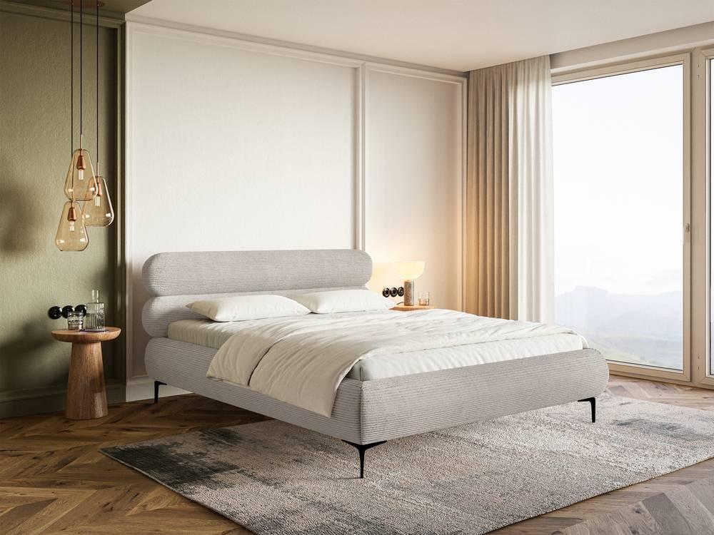 Bedframe Comella 160 x 200 cm ribstof met opbergruimte