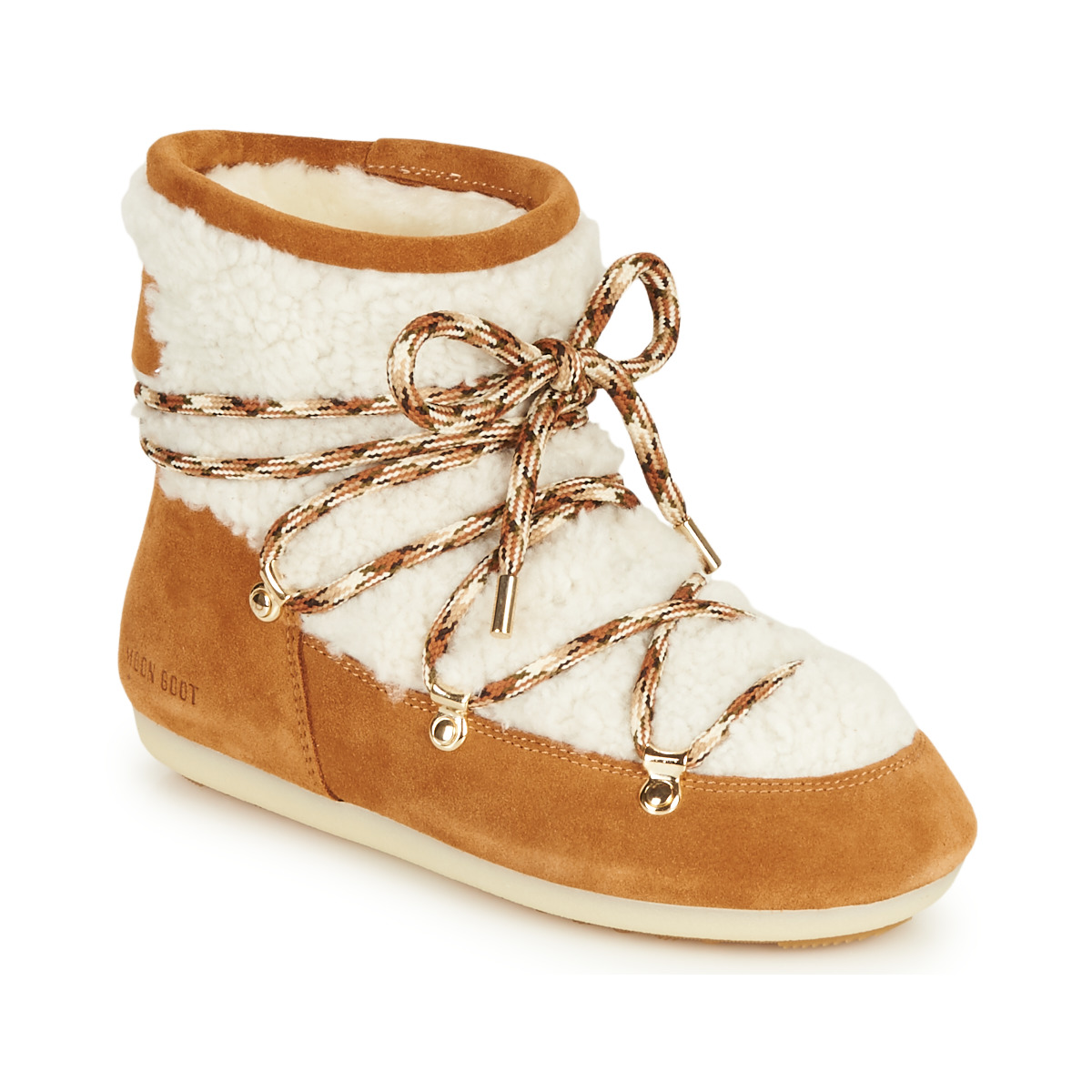 Moon Boot - DARK SIDE LOW SHEARLING - Camel / White