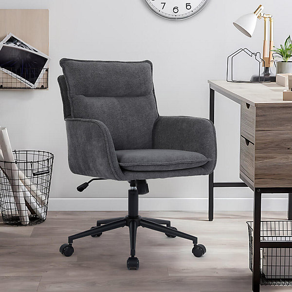 Chaise de bureau CORA tissu anthracite - hauteur réglable
