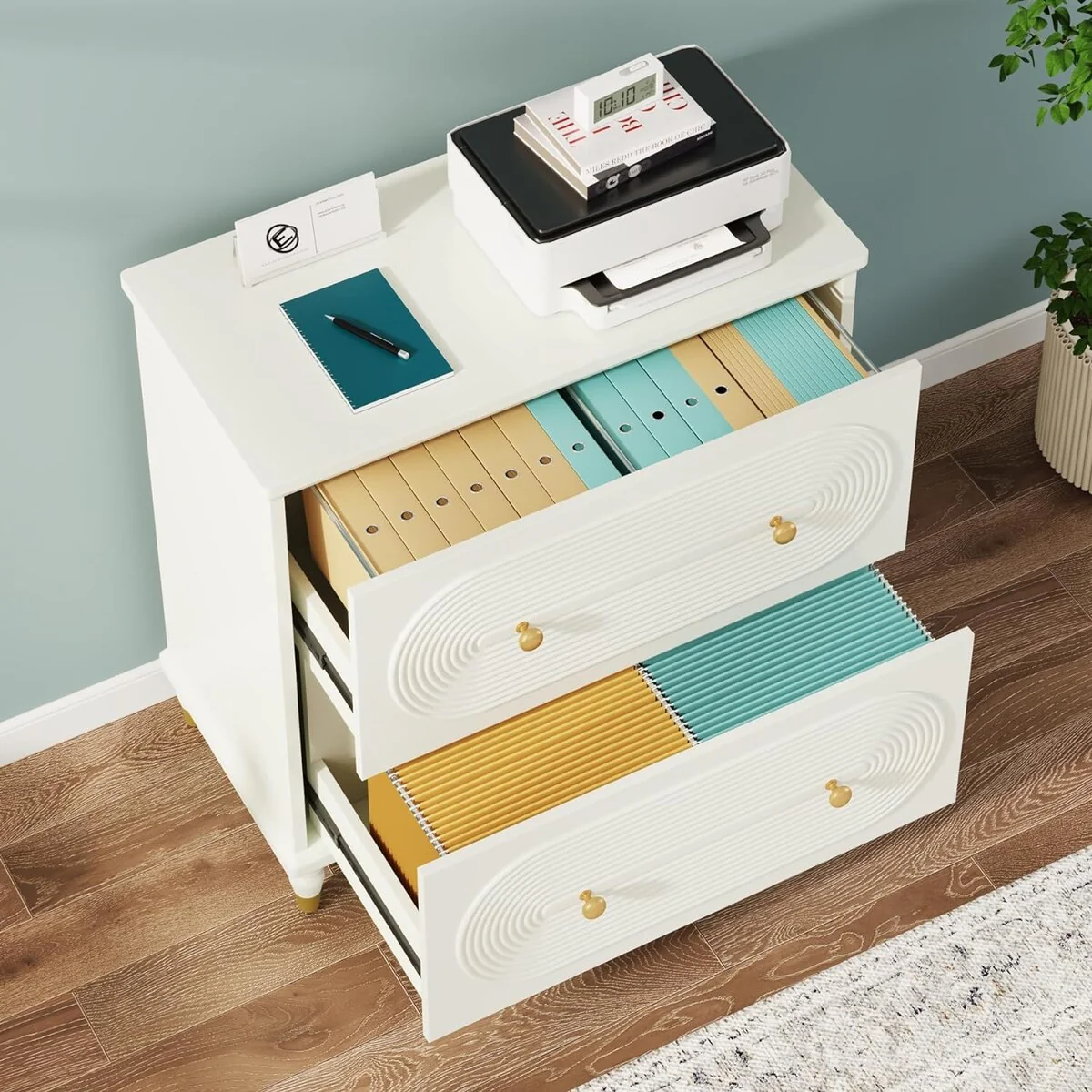 2-Drawer File Cabinet for A4/Letter Size/Legal Size Files
