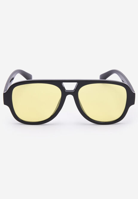 Womens Black Aviator Sunglasses