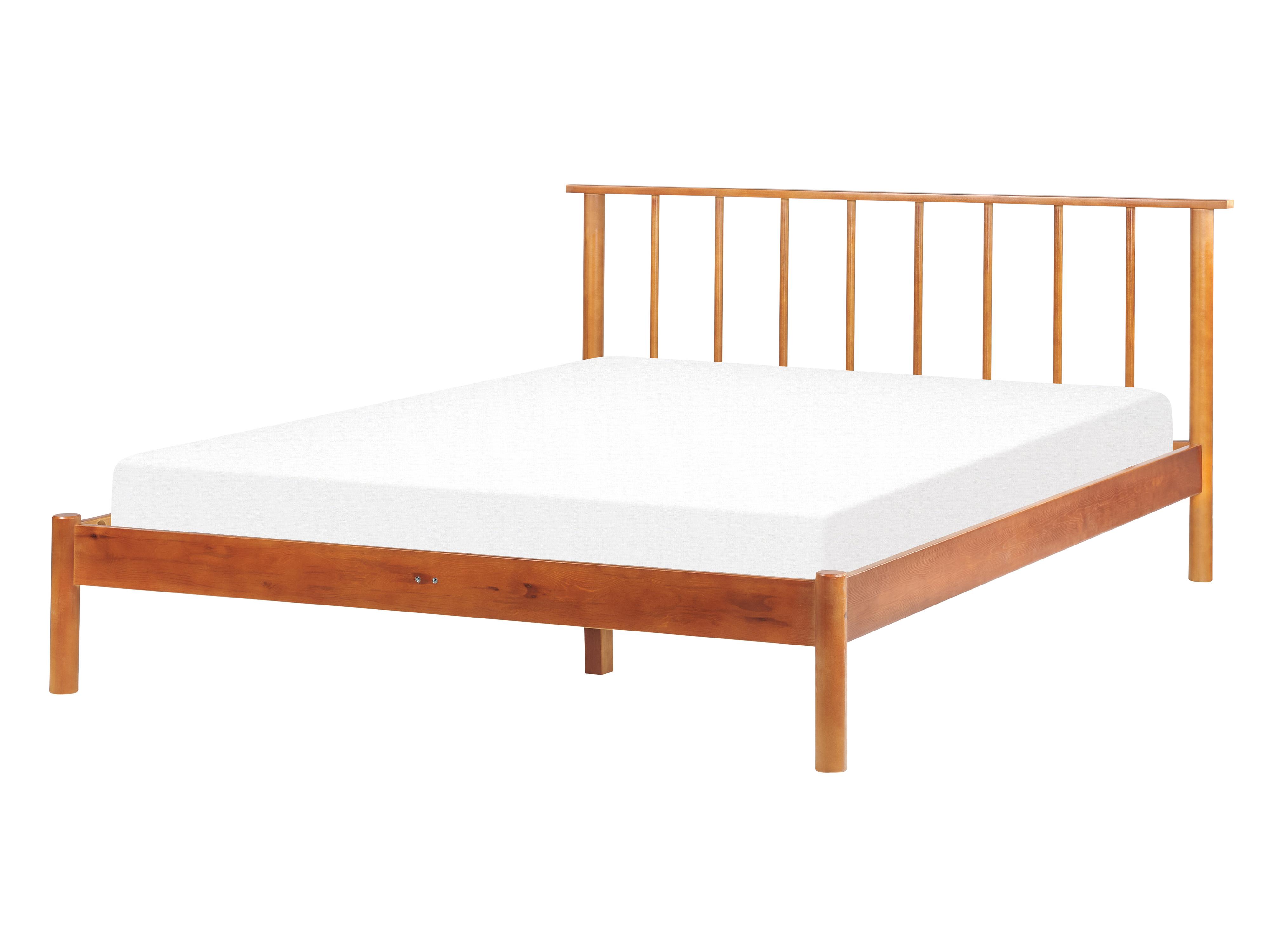 Bed Pine Wood BARRET 140 x 200 cm (EU Double) Brown