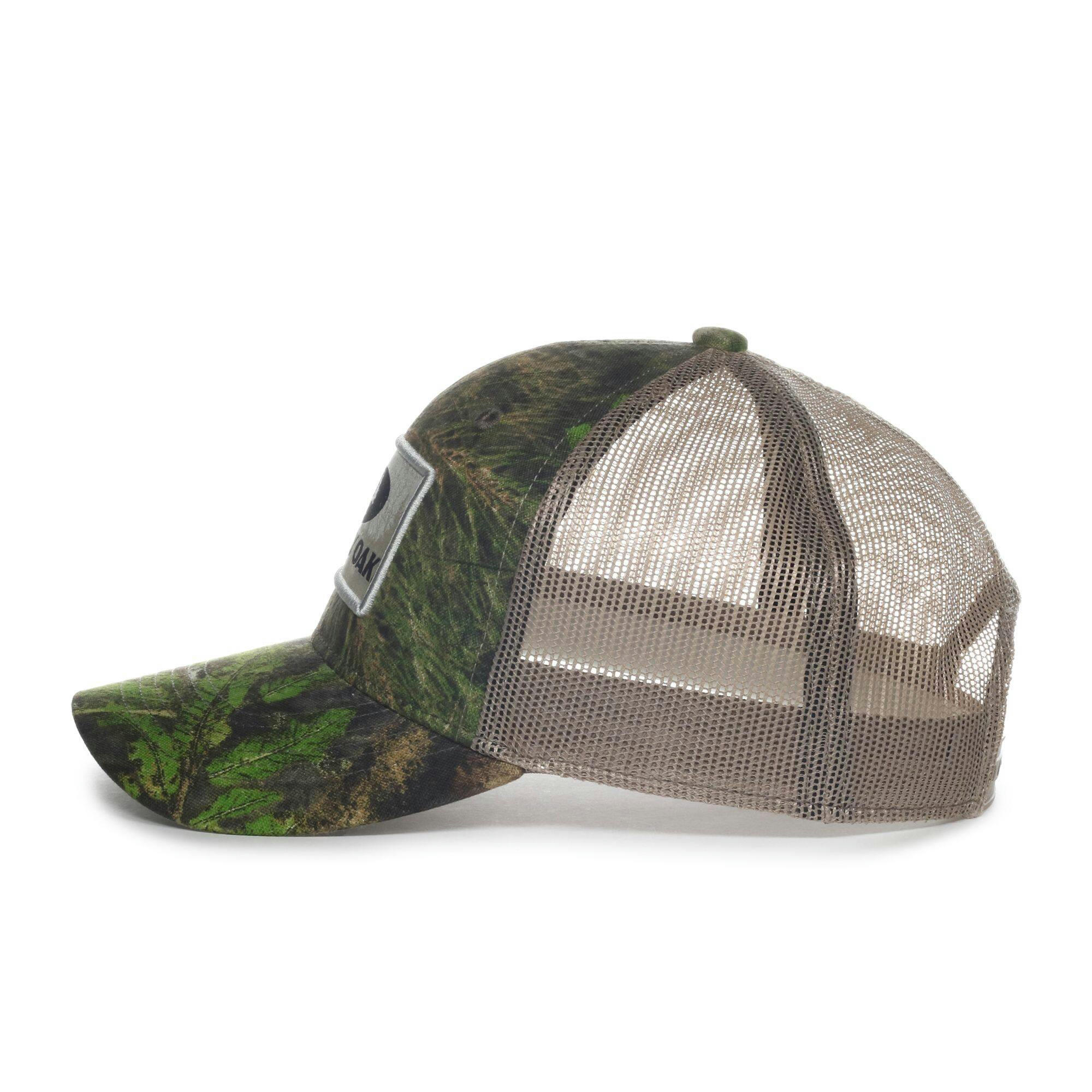 Mossy Oak Obsession Khaki Mesh Back Hunting Baseball Cap with Flat Stitch Patch, One Size