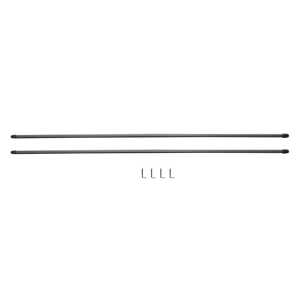 Tringle de vitrage Extensible 80-100 cm métal argenté x2
