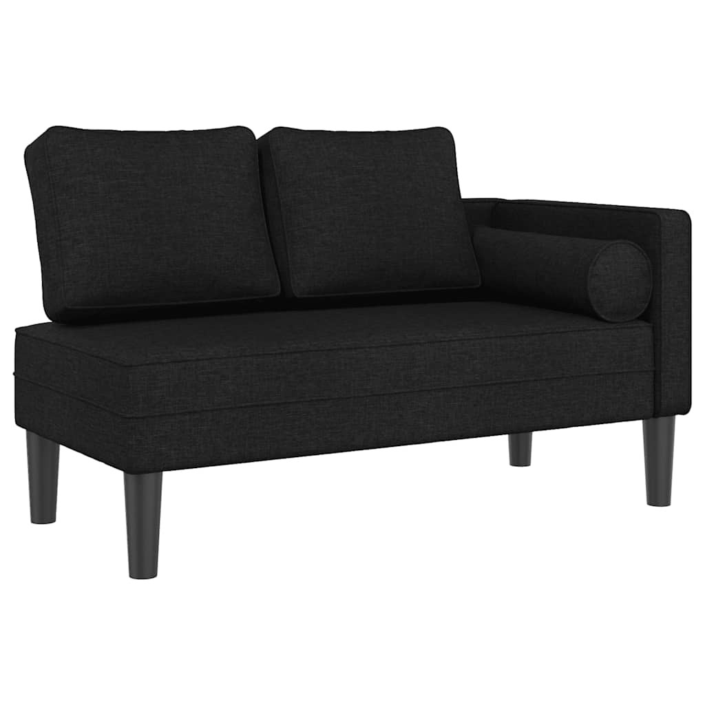 Szezlong Czarny Tapicerowany Leżanka Sofa Fotel Łóżko Tkanina