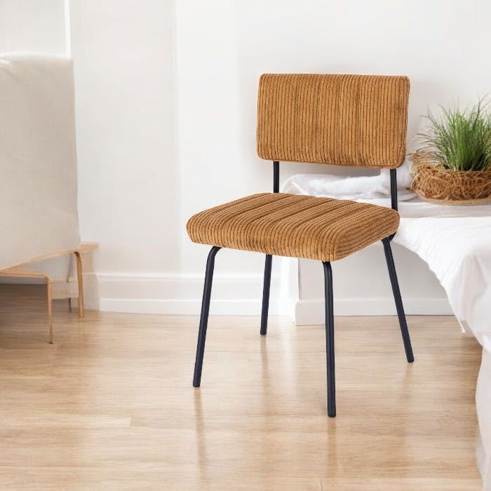 Chaise velours grosses côtes moutarde (lot de 2) IENA