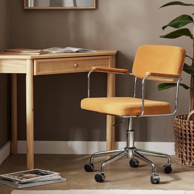Habitat Ezra Fabric Office Chair - Yellow