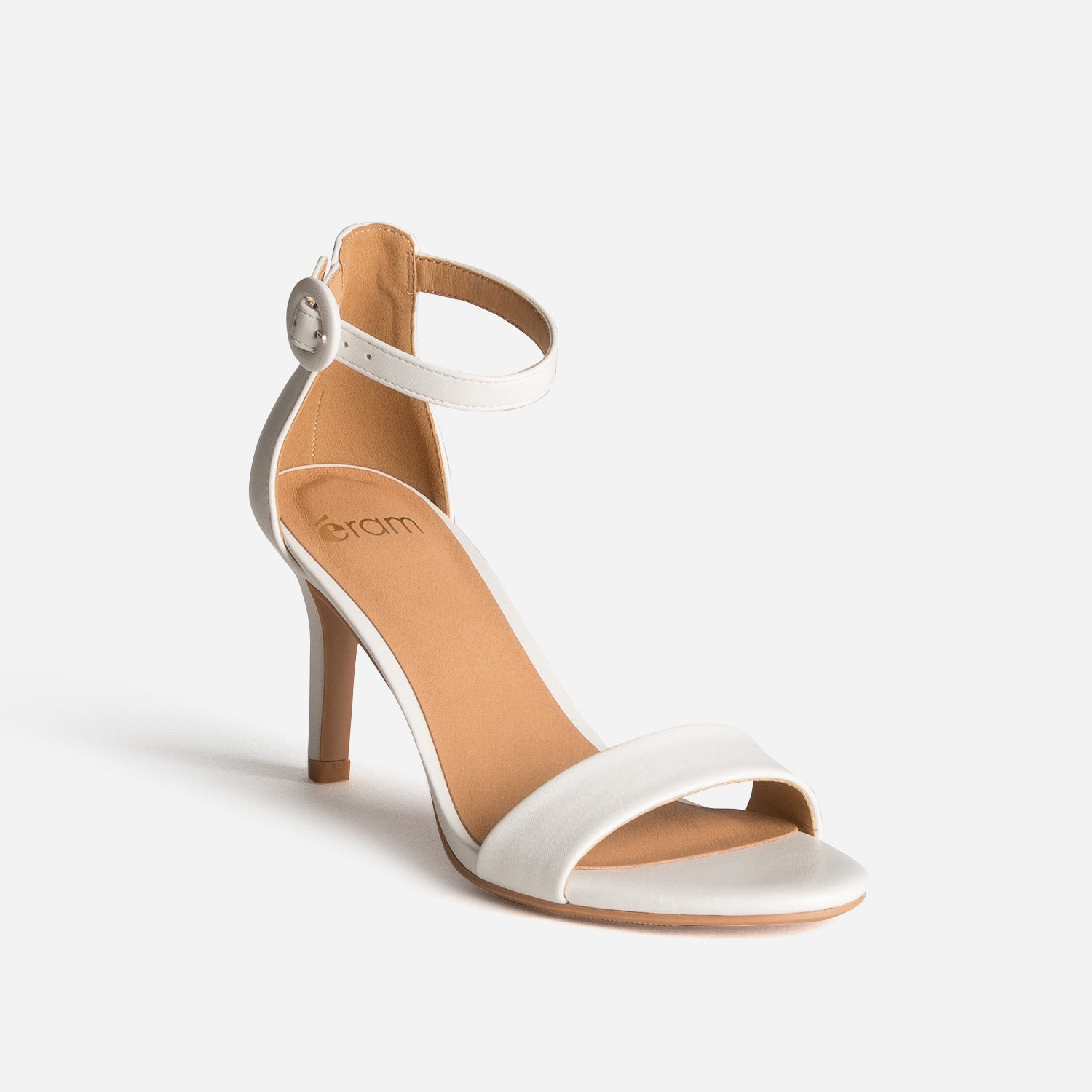 Sandale blanche à talon fin