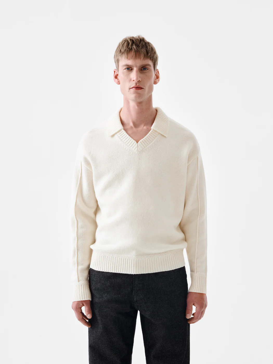 Pull double col polo ouvert  - L'atelier