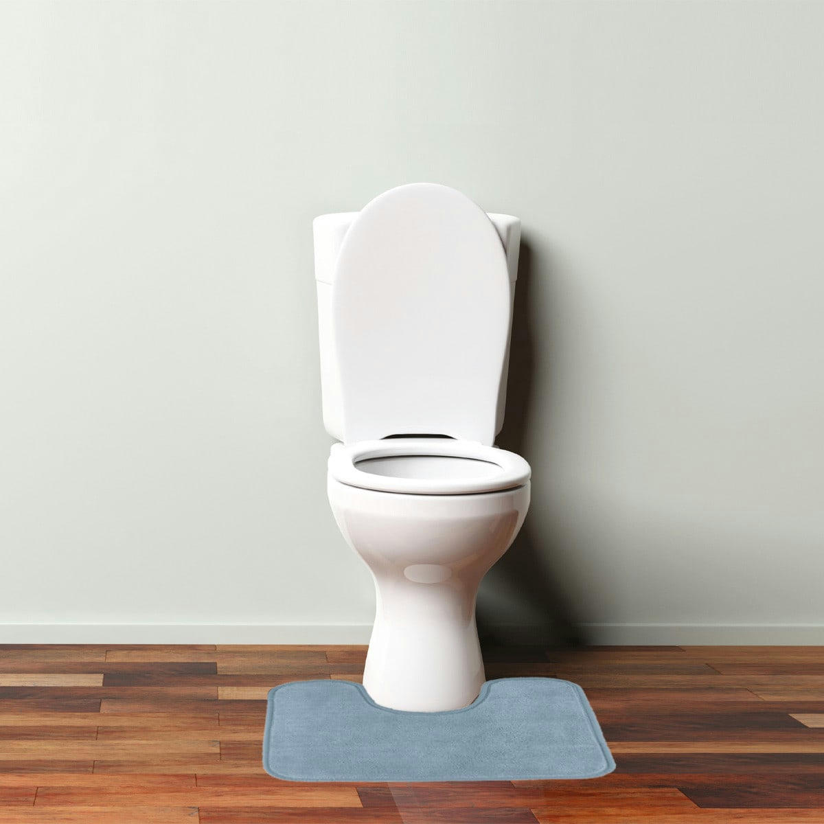 POEME - Tapis de toilette en polyester uni céleste 50x40cm