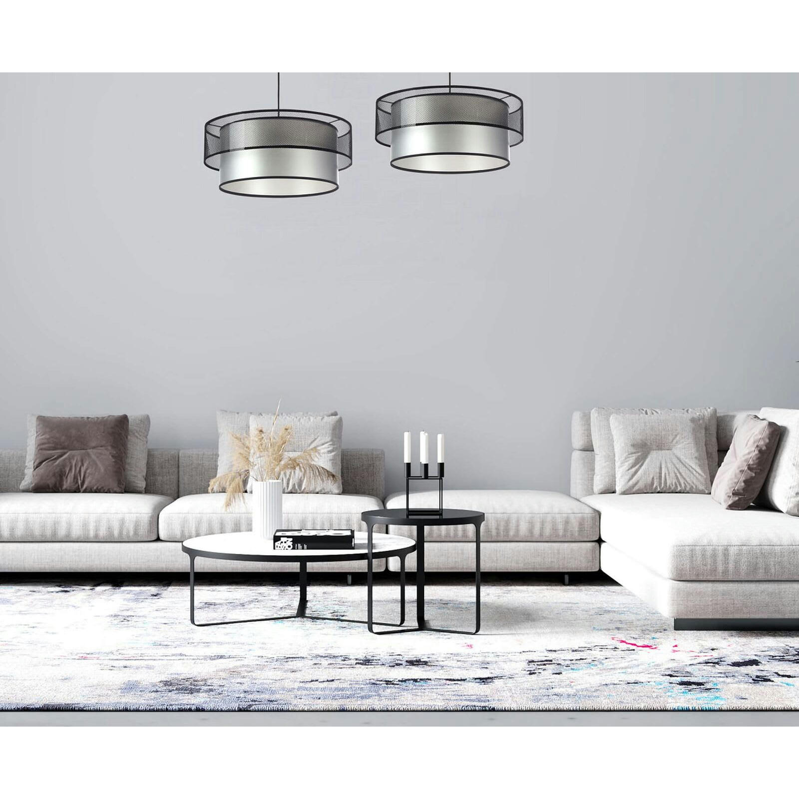 DUO ÉLÉGANT - Suspension Tissu Argent