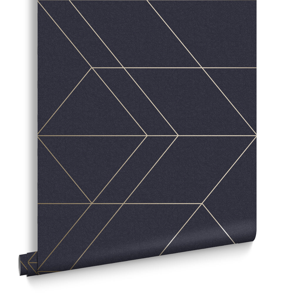 Graham & Brown Vliesbehang - Balance Navy Gold - 10mx53cm