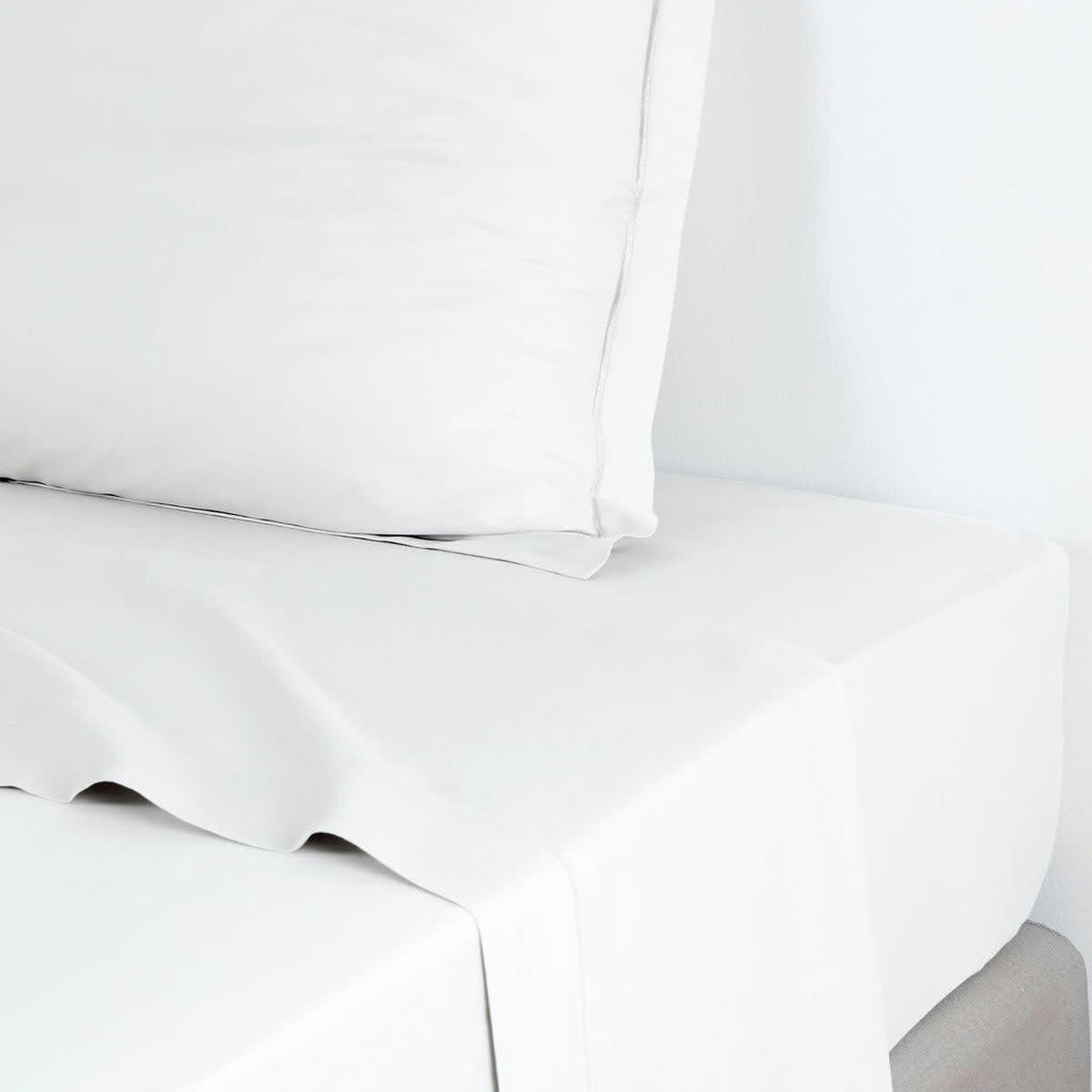 JULIA - Drap plat satin de coton  240x300 blanc