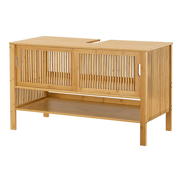 Meuble sous lavabo Hvaler bambou 60 x 100 x 45 cm en.casa