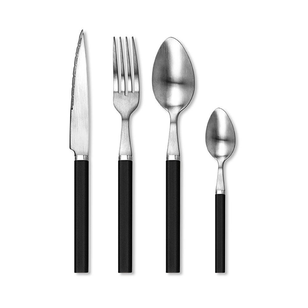 Ménagère Laguiole Cottage 16pcs inox manche noir
