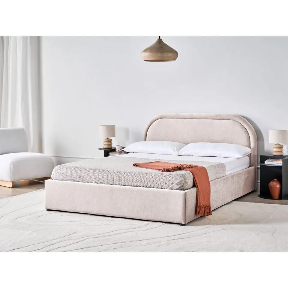 QUILLIEN - Bed met opbergruimte - Taupe - 140 x 200 cm - Polyester