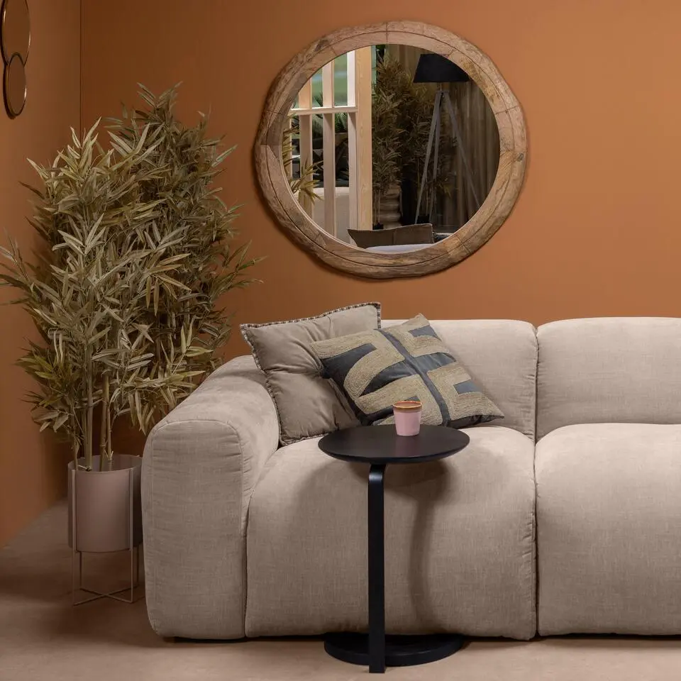 WOOOD Floor Bijzettafel - Hout/Metaal - Zwart - 57x39x39