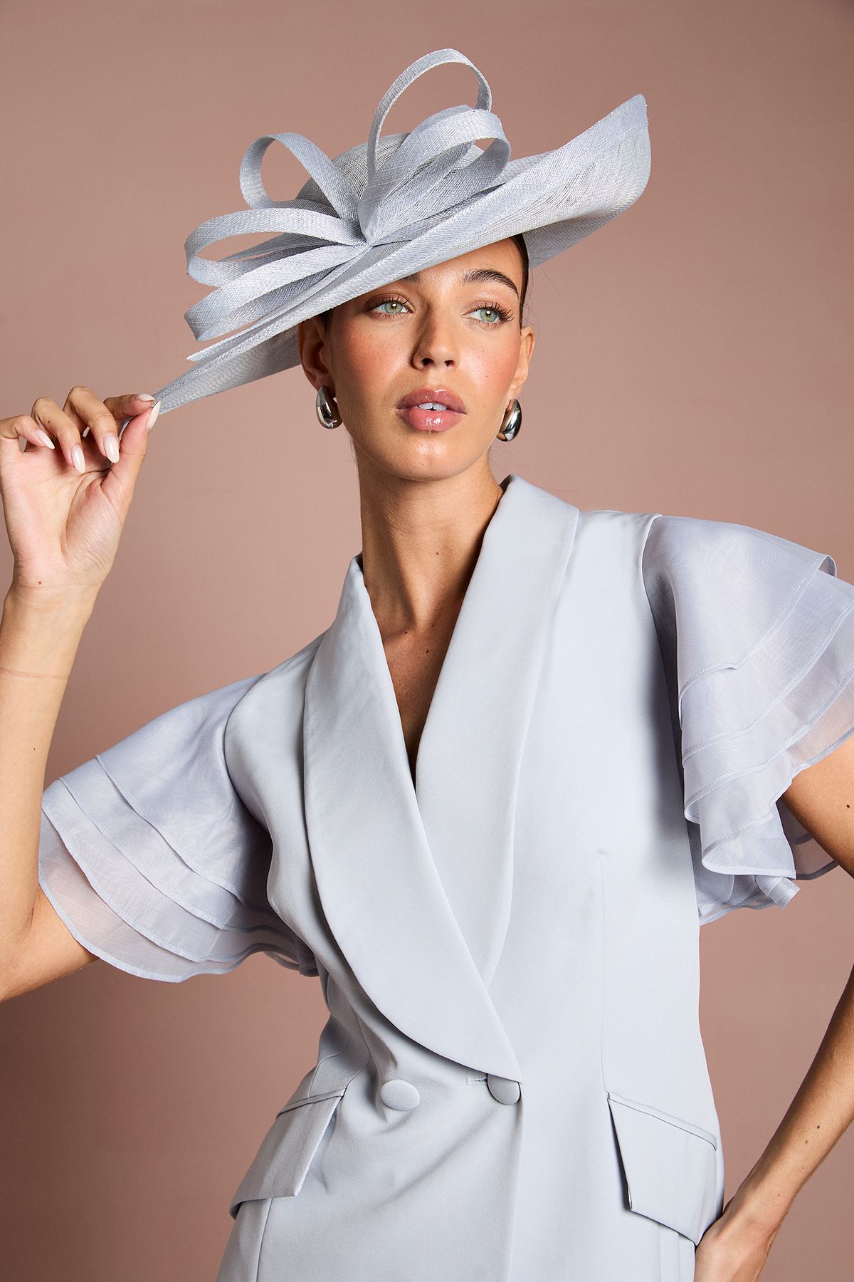 Coast Lisa Tan Bow Wide Brim Hat