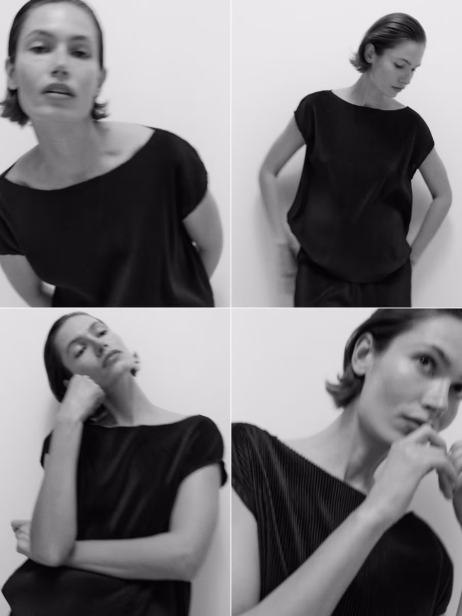 Pleated Jersey Kimono T-Shirt