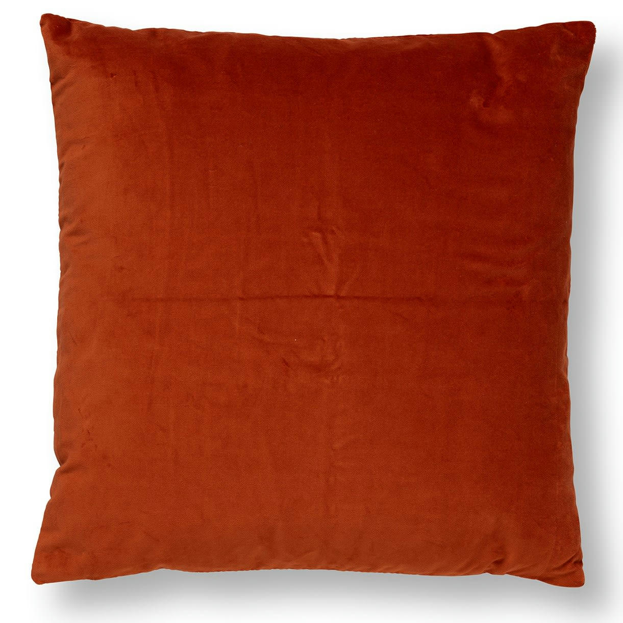 PEMM - Coussin - orange en velours 45x45 cm avec motif rayé